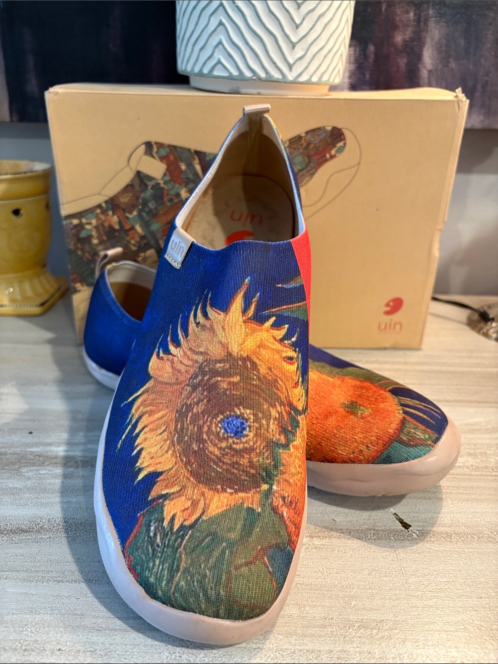 Artistic Sunflower Slip-On . Wearable Art
